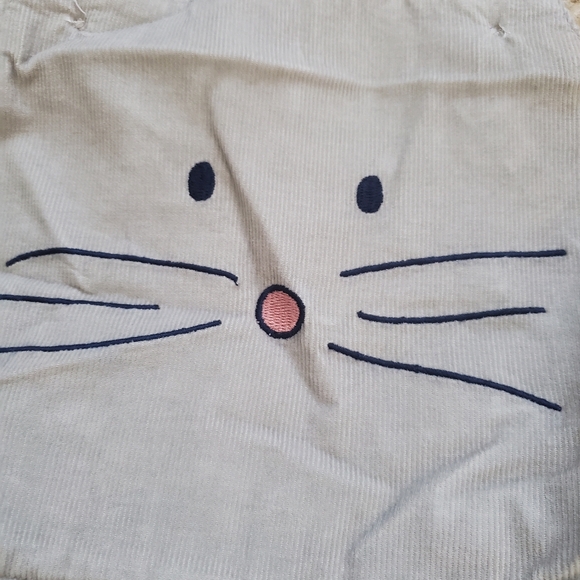 Mini Boden Gray Bunny Corduroy Overall Dress Kids 3-4 - Picture 2 of 8